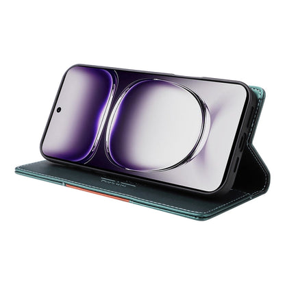 For OPPO Reno12 5G Global GQUTROBE G01 RFID Anti-theft Leather Phone Case(Green)