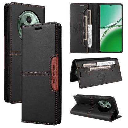 For OPPO Reno12 F 5G GQUTROBE G01 RFID Anti-theft Leather Phone Case(Black)