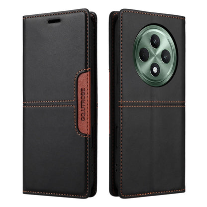 For OPPO Reno12 F 5G GQUTROBE G01 RFID Anti-theft Leather Phone Case(Black)