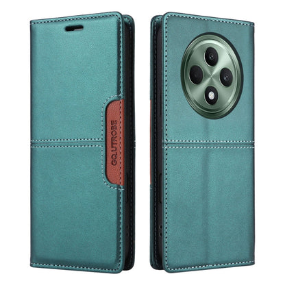 Pour OPPO Reno12 F 5G GQUTROBE G01 Étui de téléphone en cuir anti-vol RFID (vert)