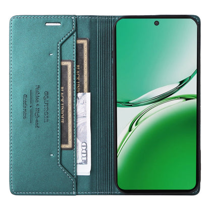 Pour OPPO Reno12 F 5G GQUTROBE G01 Étui de téléphone en cuir anti-vol RFID (vert)