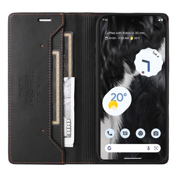 For Google Pixel 7 GQUTROBE G01 RFID Anti-theft Leather Phone Case(Black)
