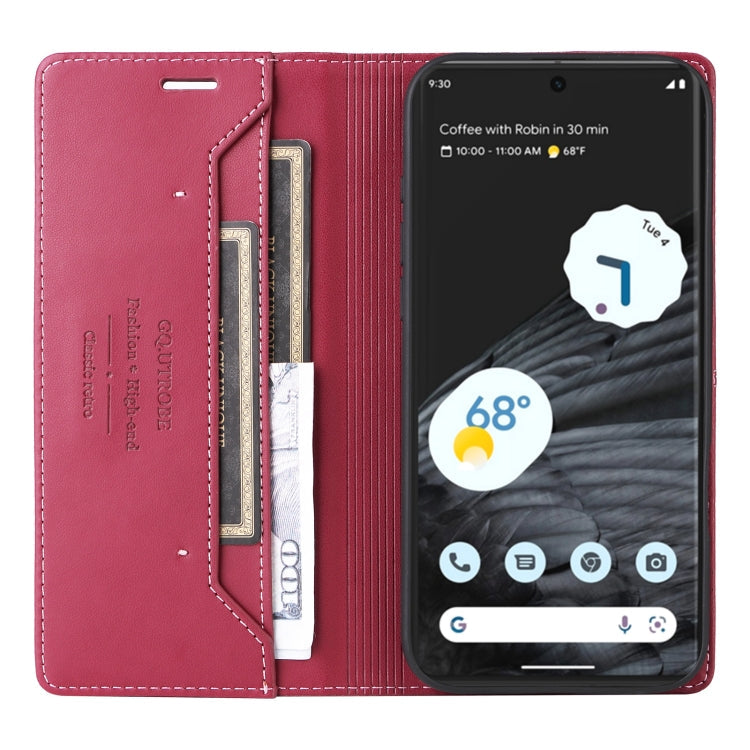 For Google Pixel 7 Pro GQUTROBE G01 RFID Anti-theft Leather Phone Case(Red)