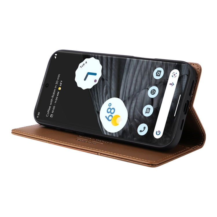 For Google Pixel 7 Pro GQUTROBE G01 RFID Anti-theft Leather Phone Case(Brown)
