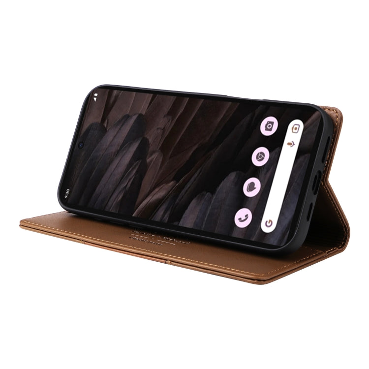 For Google Pixel 7a GQUTROBE G01 RFID Anti-theft Leather Phone Case(Brown)