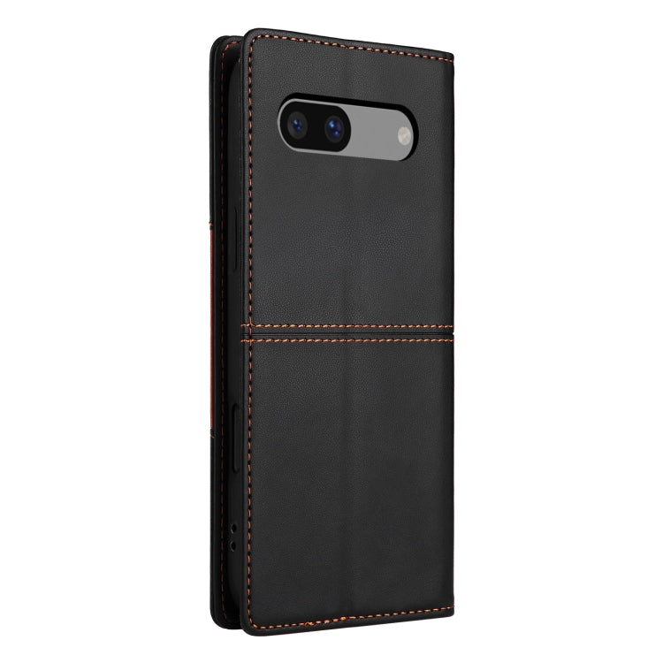 Pour Google Pixel 7a GQUTROBE G01 Étui de téléphone en cuir anti-vol RFID (Noir)
