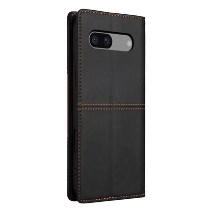 Pour Google Pixel 7a GQUTROBE G01 Étui de téléphone en cuir anti-vol RFID (Noir)