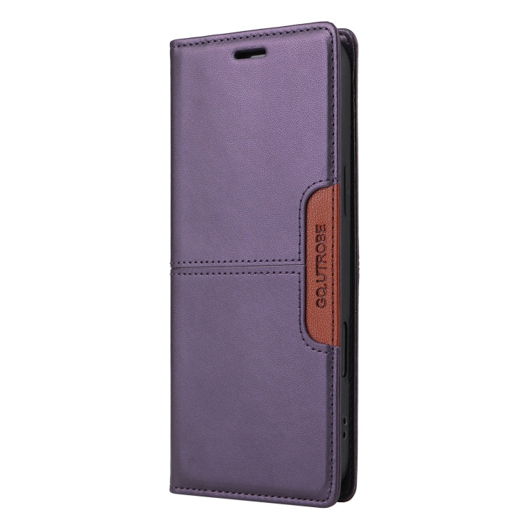 For Google Pixel 7a GQUTROBE G01 RFID Anti-theft Leather Phone Case(Purple)