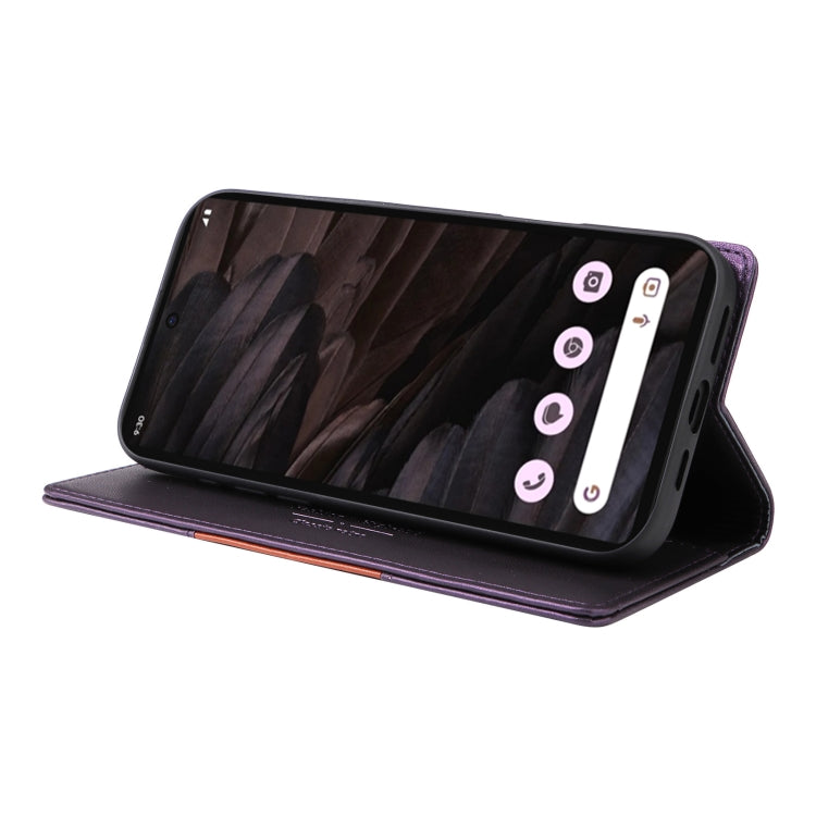 For Google Pixel 7a GQUTROBE G01 RFID Anti-theft Leather Phone Case(Purple)