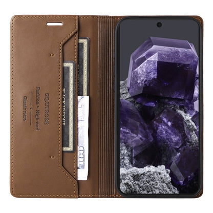 For Google Pixel 8 GQUTROBE G01 RFID Anti-theft Leather Phone Case(Brown)