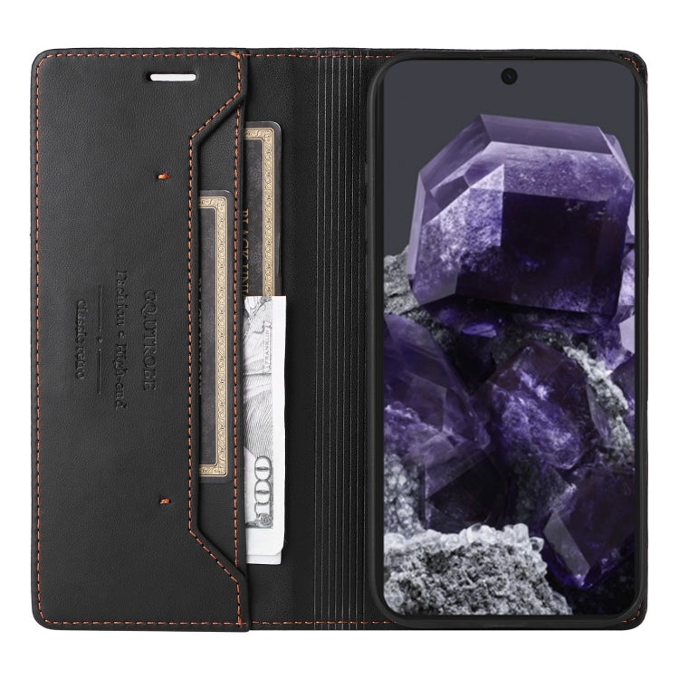 For Google Pixel 8 GQUTROBE G01 RFID Anti-theft Leather Phone Case(Black)