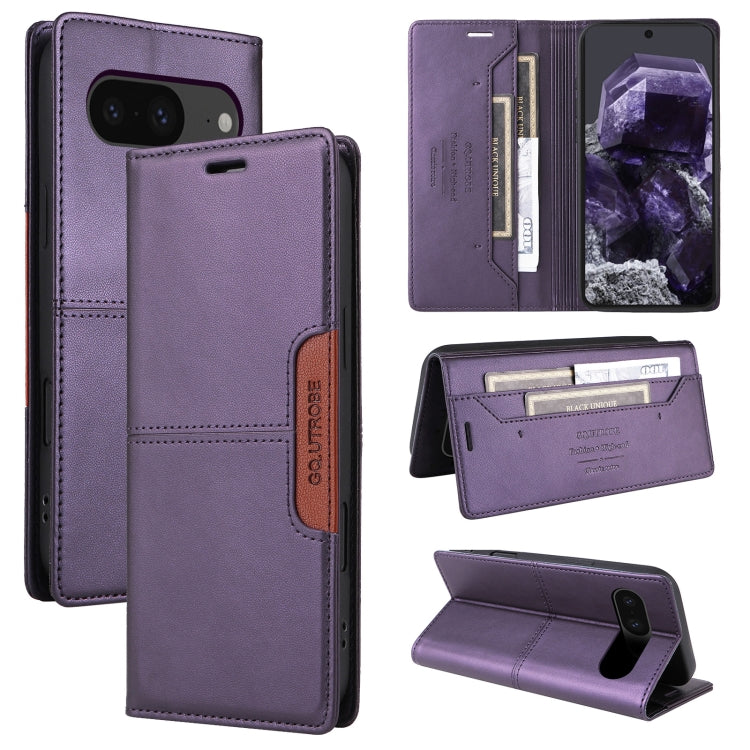 For Google Pixel 8 GQUTROBE G01 RFID Anti-theft Leather Phone Case(Purple)