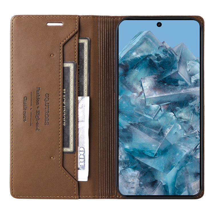 For Google Pixel 8 Pro GQUTROBE G01 RFID Anti-theft Leather Phone Case(Brown)