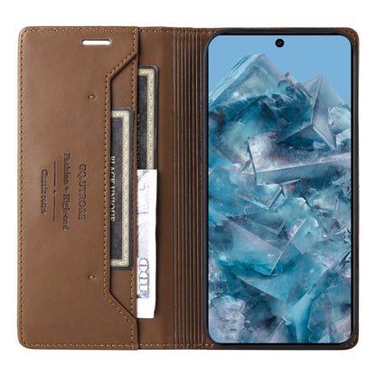 For Google Pixel 8 Pro GQUTROBE G01 RFID Anti-theft Leather Phone Case(Brown)