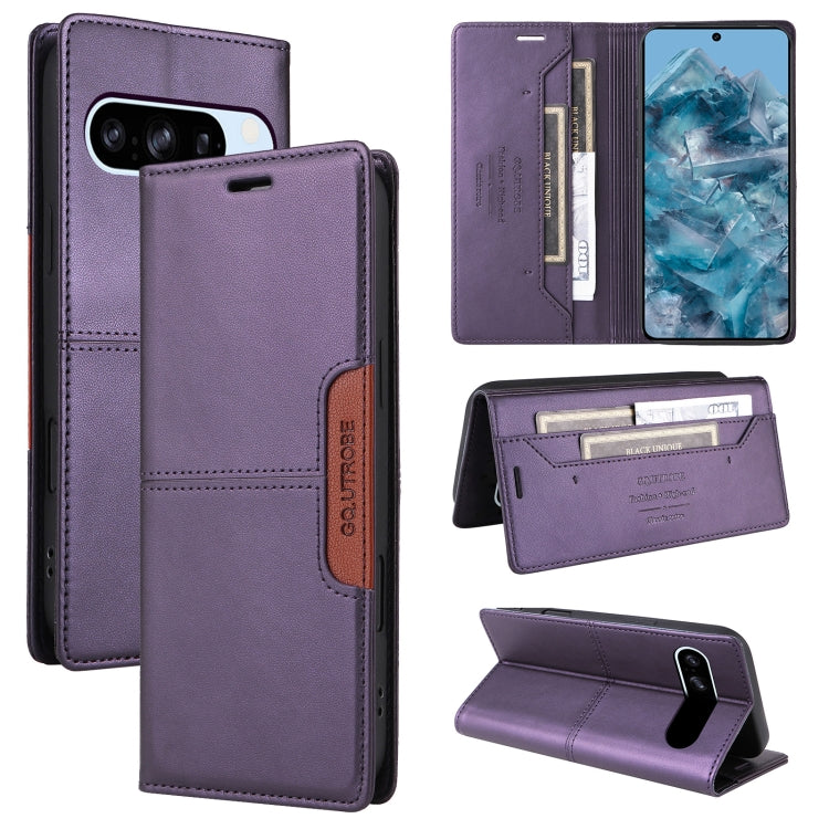 For Google Pixel 8 Pro GQUTROBE G01 RFID Anti-theft Leather Phone Case(Purple)