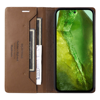 For Google Pixel 8a GQUTROBE G01 RFID Anti-theft Leather Phone Case(Brown)