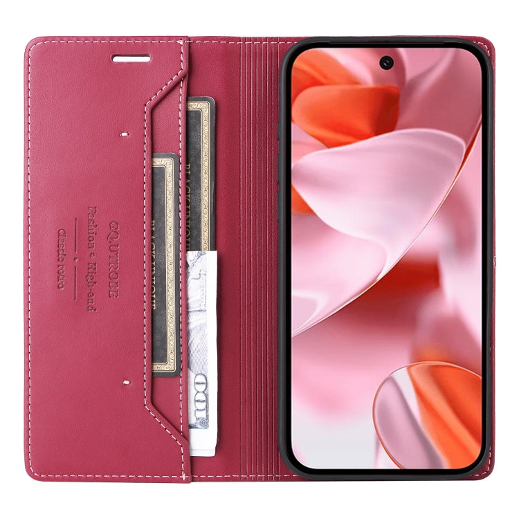 For Google Pixel 9 / 9 Pro GQUTROBE G01 RFID Anti-theft Leather Phone Case(Red)