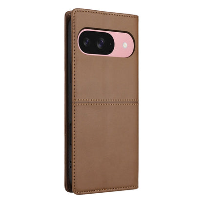 For Google Pixel 9 / 9 Pro GQUTROBE G01 RFID Anti-theft Leather Phone Case(Brown)