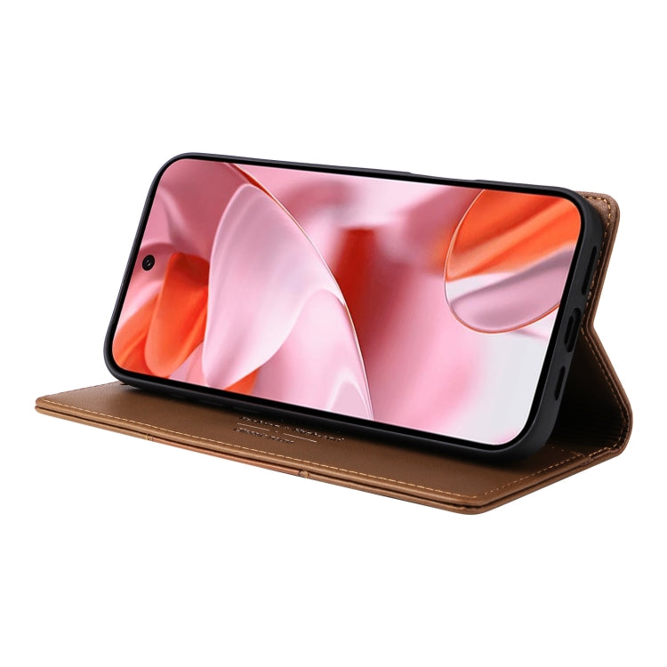 For Google Pixel 9 / 9 Pro GQUTROBE G01 RFID Anti-theft Leather Phone Case(Brown)