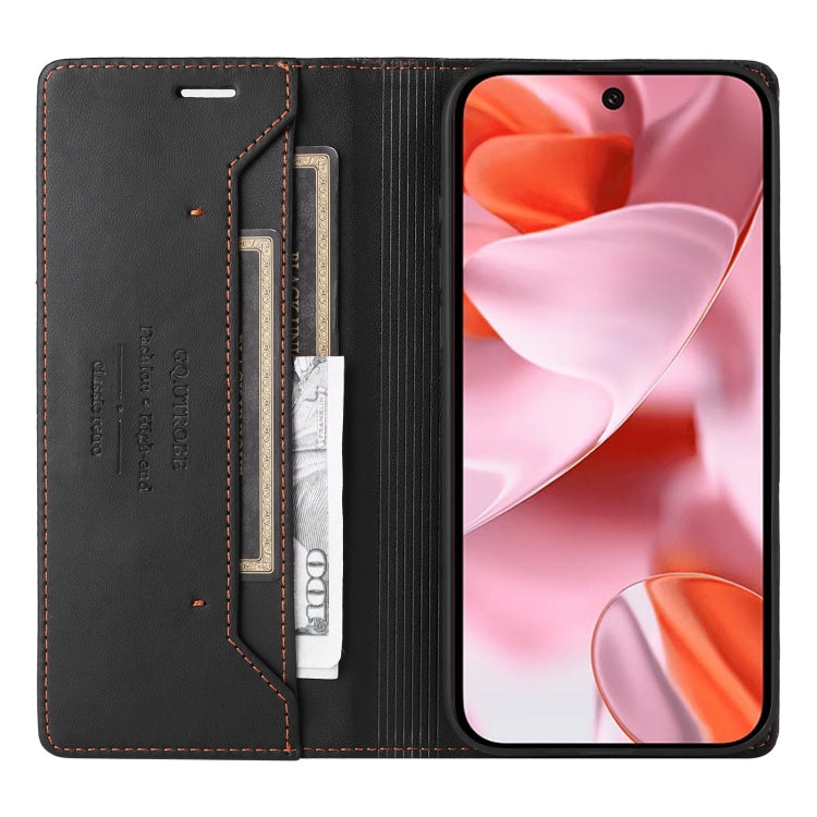 For Google Pixel 9 / 9 Pro GQUTROBE G01 RFID Anti-theft Leather Phone Case(Black)