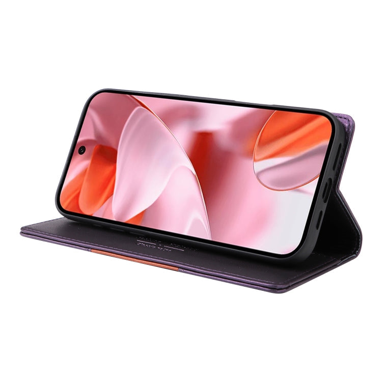 For Google Pixel 9 / 9 Pro GQUTROBE G01 RFID Anti-theft Leather Phone Case(Purple)