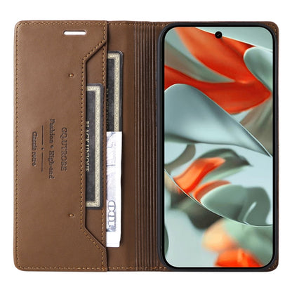 For Google Pixel 9 Pro XL GQUTROBE G01 RFID Anti-theft Leather Phone Case(Brown)