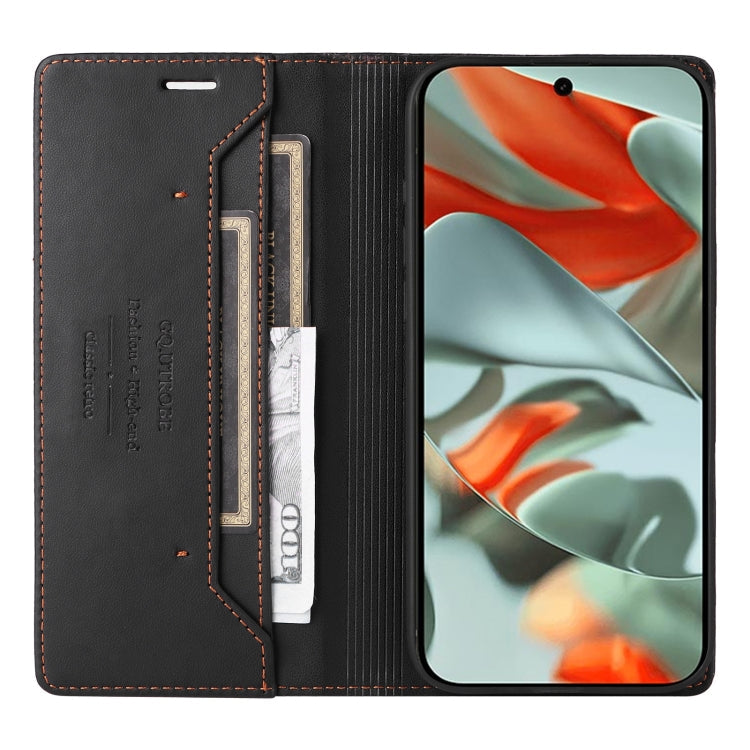 For Google Pixel 9 Pro XL GQUTROBE G01 RFID Anti-theft Leather Phone Case(Black)