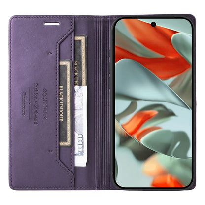 For Google Pixel 9 Pro XL GQUTROBE G01 RFID Anti-theft Leather Phone Case(Purple)