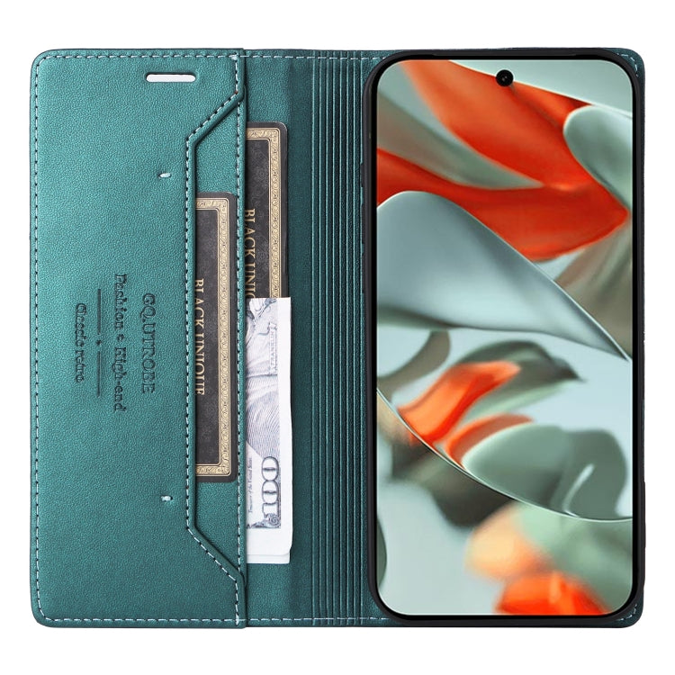 For Google Pixel 9 Pro XL GQUTROBE G01 RFID Anti-theft Leather Phone Case(Green)