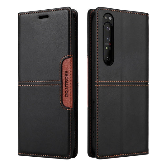For Sony Xperia 1 II GQUTROBE G01 RFID Anti-theft Leather Phone Case(Black)