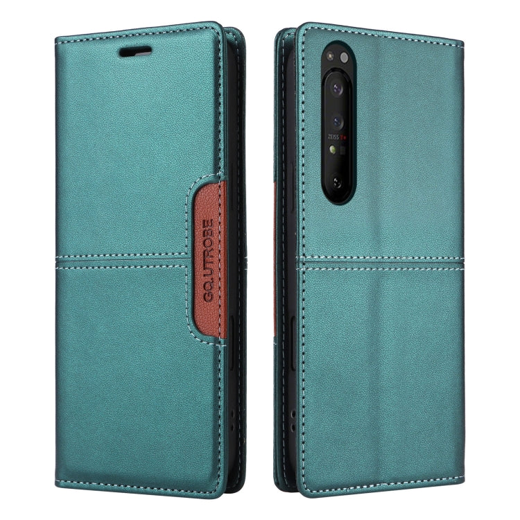 For Sony Xperia 1 II GQUTROBE G01 RFID Anti-theft Leather Phone Case(Green)