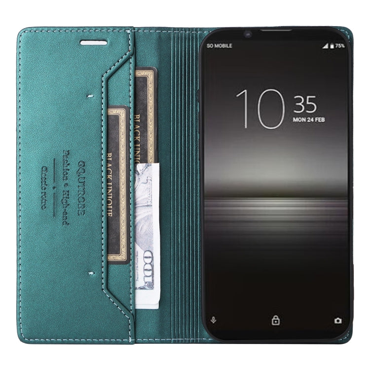 For Sony Xperia 1 II GQUTROBE G01 RFID Anti-theft Leather Phone Case(Green)