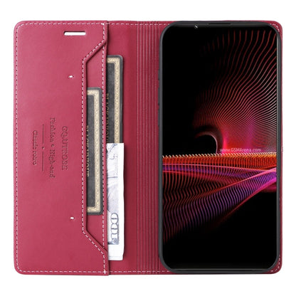 For Sony Xperia 1 III GQUTROBE G01 RFID Anti-theft Leather Phone Case(Red)