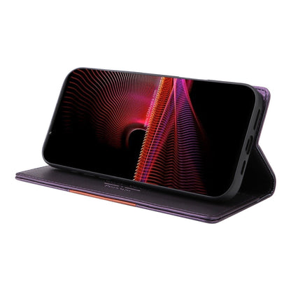 For Sony Xperia 1 III GQUTROBE G01 RFID Anti-theft Leather Phone Case(Purple)