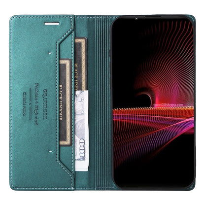 For Sony Xperia 1 III GQUTROBE G01 RFID Anti-theft Leather Phone Case(Green)