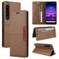 For Sony Xperia 1 IV GQUTROBE G01 RFID Anti-theft Leather Phone Case(Brown)