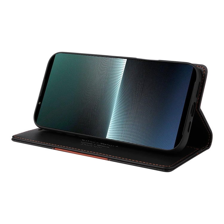 For Sony Xperia 1 V GQUTROBE G01 RFID Anti-theft Leather Phone Case(Black)