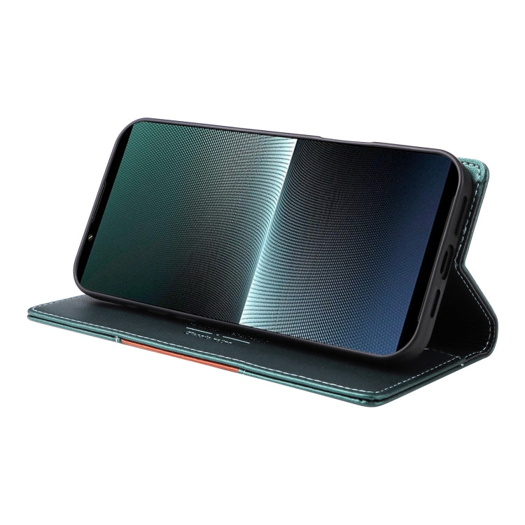 For Sony Xperia 1 V GQUTROBE G01 RFID Anti-theft Leather Phone Case(Green)