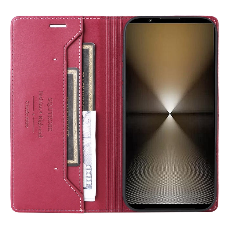For Sony Xperia 1 VI GQUTROBE G01 RFID Anti-theft Leather Phone Case(Red)