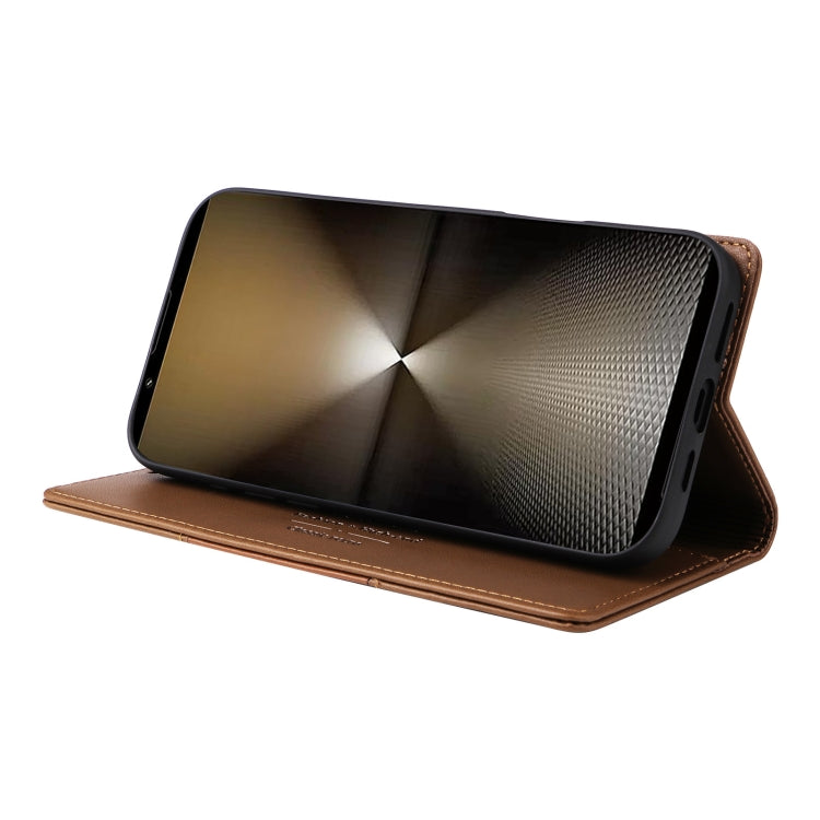 For Sony Xperia 1 VI GQUTROBE G01 RFID Anti-theft Leather Phone Case(Brown)