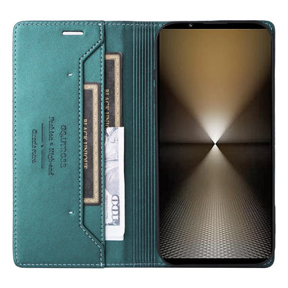 For Sony Xperia 1 VI GQUTROBE G01 RFID Anti-theft Leather Phone Case(Green)