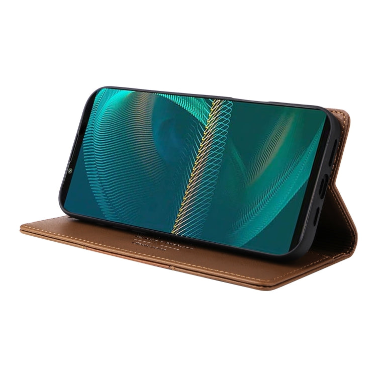 For Sony Xperia 5 III GQUTROBE G01 RFID Anti-theft Leather Phone Case(Brown)