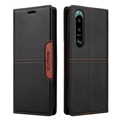 For Sony Xperia 5 III GQUTROBE G01 RFID Anti-theft Leather Phone Case(Black)