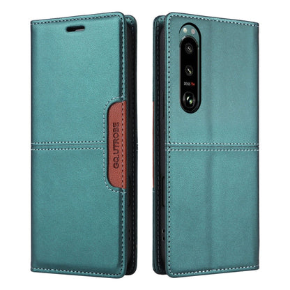 For Sony Xperia 5 III GQUTROBE G01 RFID Anti-theft Leather Phone Case(Green)