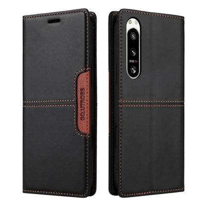 For Sony Xperia 5 IV GQUTROBE G01 RFID Anti-theft Leather Phone Case(Black)