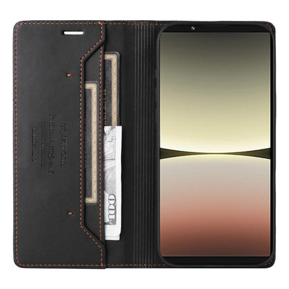 For Sony Xperia 5 IV GQUTROBE G01 RFID Anti-theft Leather Phone Case(Black)