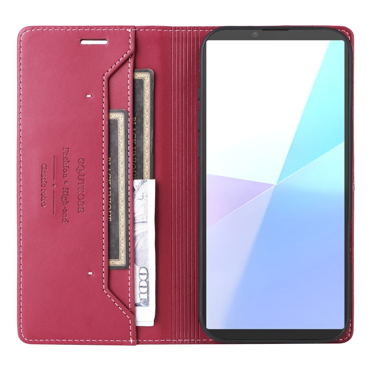 For Sony Xperia 5 VI GQUTROBE G01 RFID Anti-theft Leather Phone Case(Red)