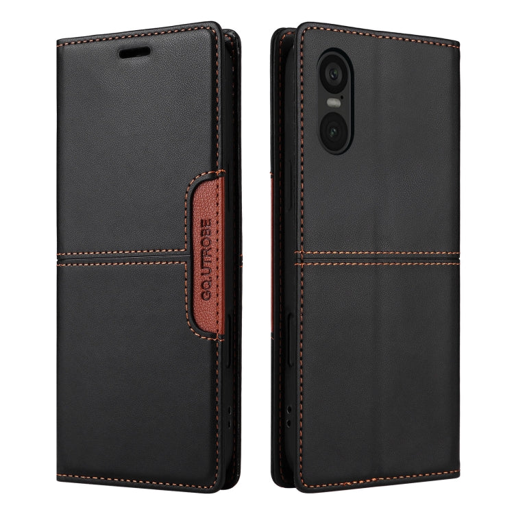 For Sony Xperia 5 VI GQUTROBE G01 RFID Anti-theft Leather Phone Case(Black)
