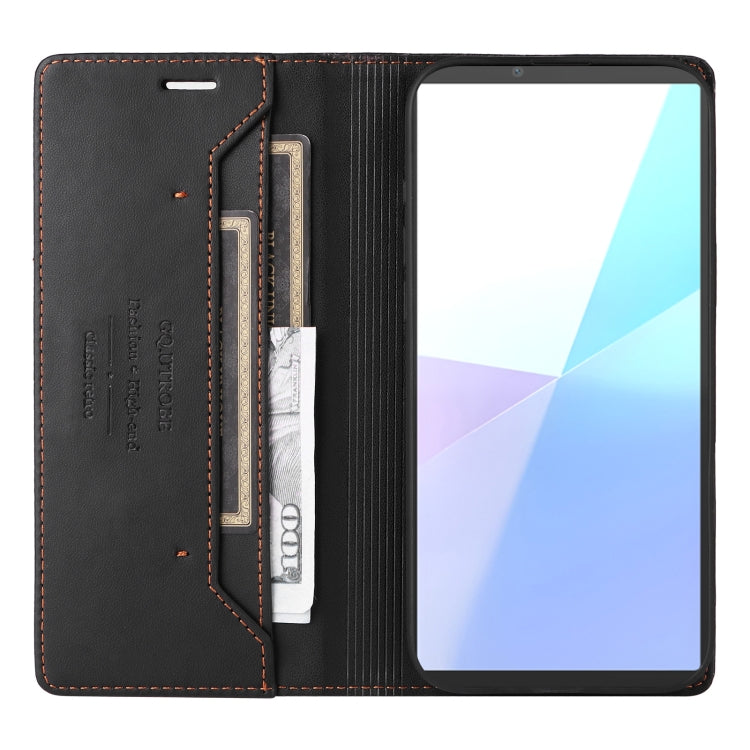 For Sony Xperia 5 VI GQUTROBE G01 RFID Anti-theft Leather Phone Case(Black)