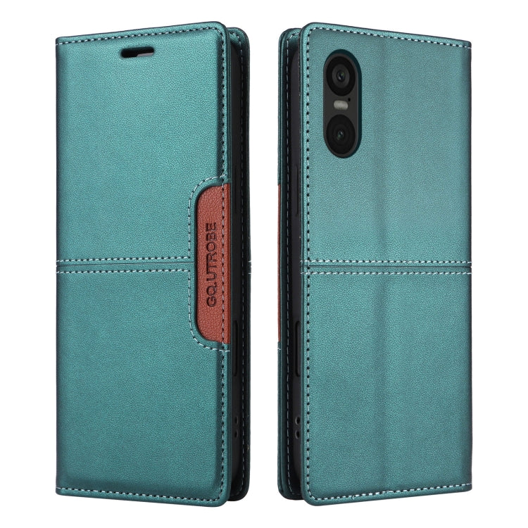 For Sony Xperia 5 VI GQUTROBE G01 RFID Anti-theft Leather Phone Case(Green)